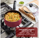 Nonstick Fry Pan with Lid - Red