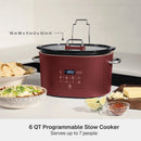 6QT Programmable Slow Cooker - Cabernet Red