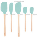 Tovolo 5pc Silicone and Wood Handle Spatula Set Aqua