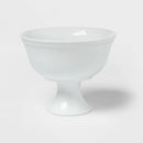 80Oz White Porcelain Beaded Footed Serving Bowl