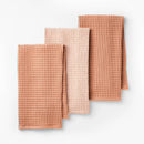 3pc Waffle Kitchen Towels - Terracotta Orange