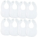 Muslin Cotton Baby Bibs - White
