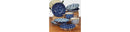 Set of 6 Carnival Soup/Pasta Bowls - Blue