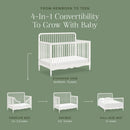 Liberty 4-in-1 Convertible Spindle Crib - Warm White