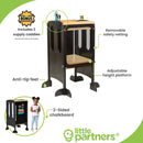 EZ Fold 'N Grow Learning Toddler Tower - Charcoal & Natural