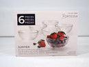 Fortessa Jupiter Clear Glass Bowls Set of 6 - Cereal, Soup, Salad