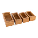 4-Piece Bamboo Food Storage Bag Holder Set - Natural