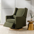 Kiwi Glider Recliner w/ Electronic Control and USB in Olive Boucle w/Light Wood Base