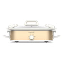 3.5qt Casserole Slow Cooker with 3 Temperature Settings Cream: Stainless Steel, Stoneware, Glass, Dishwasher-Safe Parts