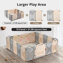 Foldable Playpen 2-Panel Extension, Grey White