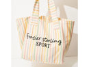 Striped Tote Bag - Rainbow/Cream