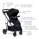 Willow Brook S+ Baby Travel System, Infant Car Seat and Stroller Combo - Raven Black