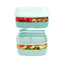 Stackable Lunch Box Container with Built-in Flatware - Aqua