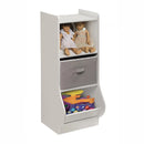 Upright Storage Nook With Reversible Basket - White