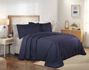 Cotton Blend Bedspread Set - Navy