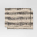 2pk Placemat - Khaki/Black Striped