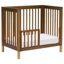 Gelato 4-in-1 Convertible Mini Crib - Natural Walnut Finish/Gold Feet