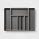 Plastic Expandable Utensil Drawer Organizer Gray - Brightroom™