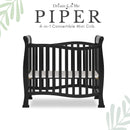 Piper 4-in-1 Convertible Mini Crib - Black