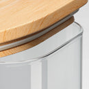 71oz Glass Square Food Storage Canister with Wood Lid - White