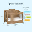 Meadow 4-in-1 Convertible Crib - Hazelnut