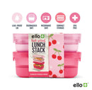 Ello Plastic Lunch Stack Food Storage Container Pink