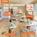 4-in-1 Baby Walker, Foldable Baby Activity Center with Wheels
