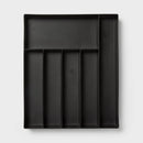 6 Compartment Plastic Drawer Flatware Organizer - Black
