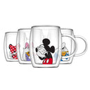 Disney Peek-a-Boo 13.5 oz Double Wall Glass Mug, Set of 4