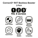 Toddler Connect3 Rxt Backless Booster, Slim Fit 3-Across - Blue Surge
