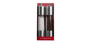 8" Stainless Steel Salt and Pepper Mill Set: Silver Spice Mills, Includes Black Peppercorn, Salt