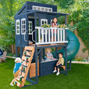 Cozy Escape Wooden Outdoor Two-Story Playhouse - Navy