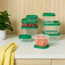 16-Piece Plastic Food Storage Container Set - Green