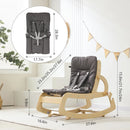3-in-1 Baby Bouncer Adjustable Wooden Rocker Chair - Grey
