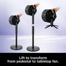 FlexBreeze Pedestal & Tabletop Fan- Black Fan w/ Pedestal Base Black