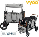 VYOO2 Stroller Wagon with Canopy 2 Seater - Grey