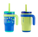 14oz 2pk Coldee Kids Mugs with Spill-Proof Straw - Lime Green