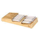 15-Piece In-Drawer Knife Set with Bamboo Tray 15-Piece Set 502827 - White