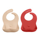 Ruby Wrapp Silicone Bibs - Apricot Blush and Terra Cotta