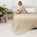 Waffle Blanket for Adults, Extra Large 50" x 60” - Sand