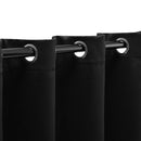 Classic Modern Solid Room Darkening Semi-Blackout Curtains - Black