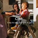 Clikk High Chair All-in-One with Tray & Harness - Black Warm Brown