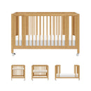 Rolli 9-in-1 Convertible All-Stages Crib with Bassinet & Toddler Bed Conversion Kits - Honey