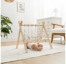 Wooden Baby Play Gym Set - natural wood
