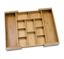 Bamboo Expandable Flatware Organizer with Removable Dividers
