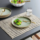 2pk Placemat - Khaki/Black Striped