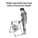 Slim Spaces Compact Infant Swing, Space-Saving Design - Gray, Tilden
