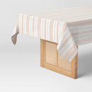 84" x 60" Warm Striped Tablecloth