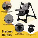 6-in-1 Convertible High Chair with Rocker - Grey