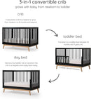 Soho 3-In-1 Convertible Crib - Black/Natural